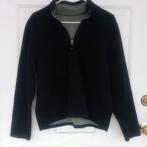 Eddie Bauer black fleece pullover 1/3 zipper